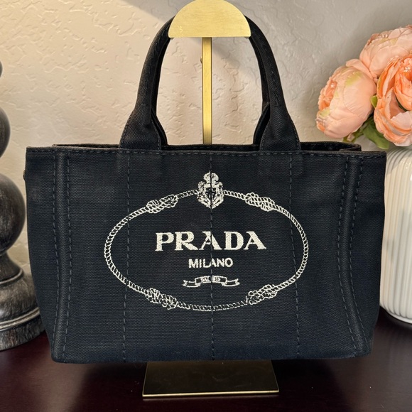 Prada Canapa small tote w/unbranded crossbody strap - Picture 1 of 15